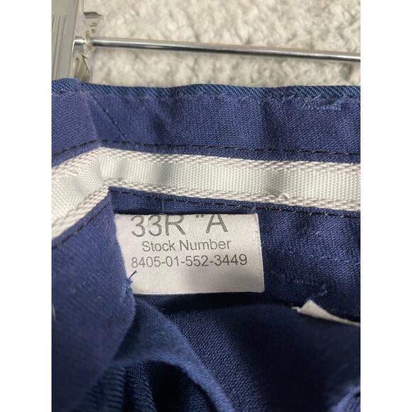 DSCP Tennessee Apparel Mens Blue Wool Blend Dress Pants 33R Military Formal - Picture 2 of 12